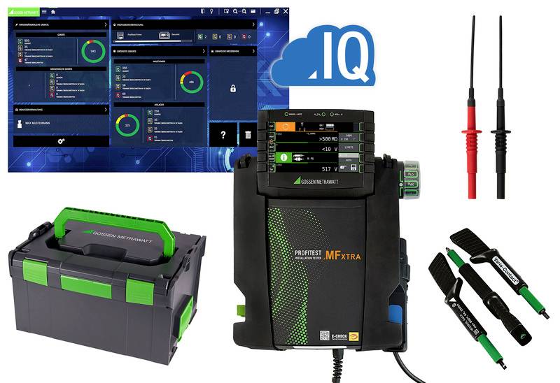 Gossen Metrawatt PROFiTEST MF XTRA Starter-Set VDE tester kit, Electrical tester set Calibrated to (DAkkS standards) VDE standard