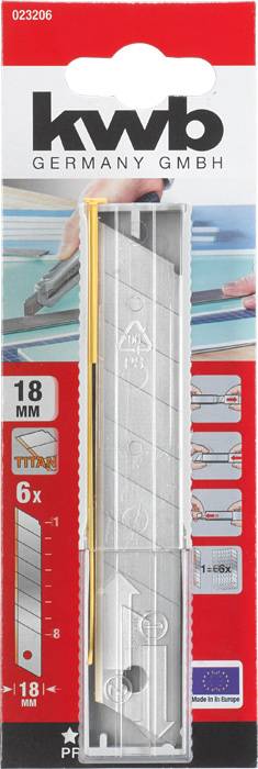 kwb 023206 TITANIUM spare snap-off blades, 18 mm 6 pc(s)