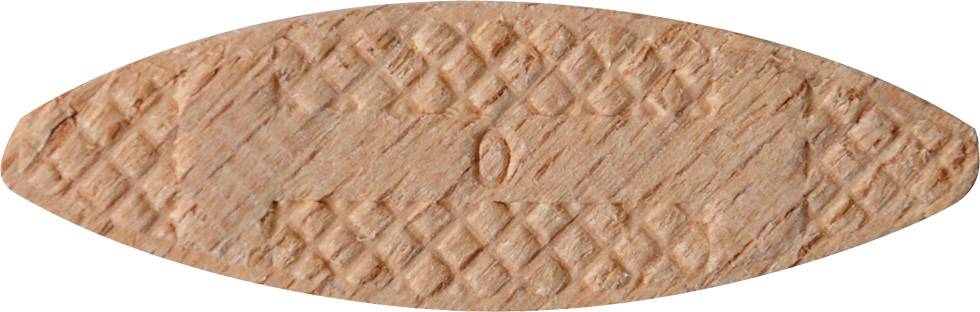 A wooden dowel pin with an oval cross-section and a ridged surface, commonly used to reinforce and stabilise woodwork joints in carpentry.