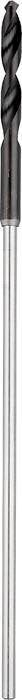 A silver drill bit with a black tip, suitable for drilling metal.