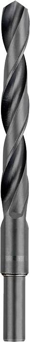 Metal drill bit with a spiral cutting edge, suitable for drilling holes in metals.