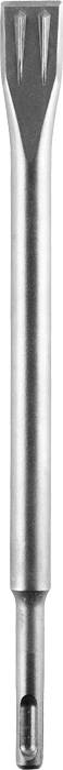 Metallic chisel attachment with a flat point, likely suitable for demolition work or removing materials.