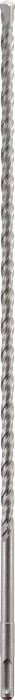 A long, silvery shiny metal screw with thread running the entire length of the shaft.