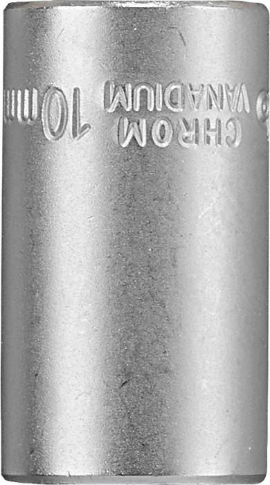 Metallic socket, 10 mm, with embossed text 'CHROME VANADIUM 10mm'.
