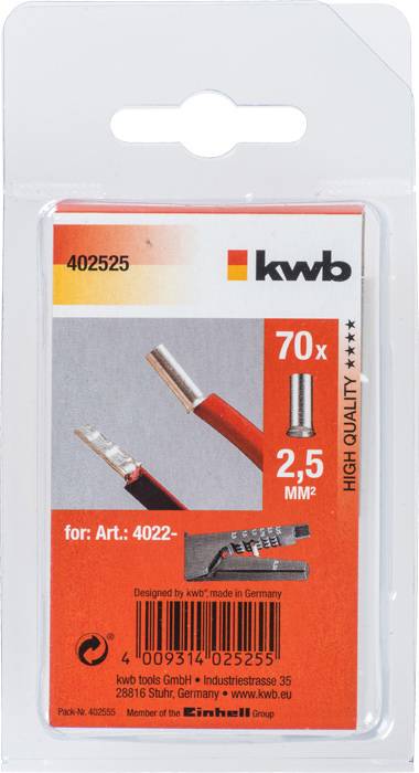 kwb 402525 Ferrule 2.5 mm² 70 pc(s)