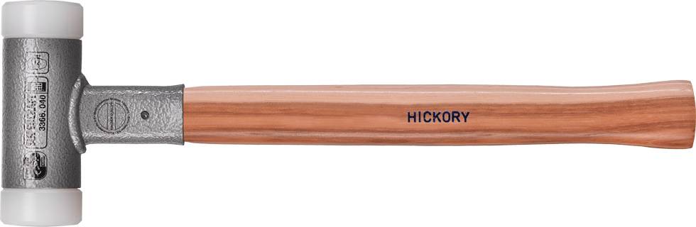 A hammer with a wooden handle and metal head, used for precision work. 'Hickory' is written on the handle.