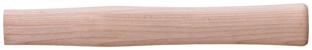 The image shows a smooth, cylindrical wooden handle with light grain and a slight curve.