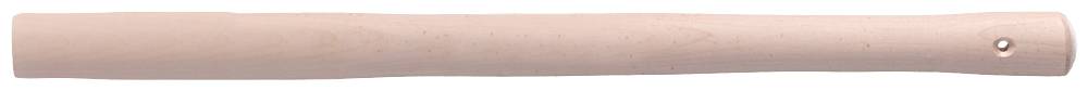 Wooden handle of a tool, cylindrical with a smooth surface, detailed close-up.