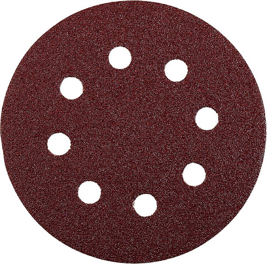 Grinding wheel with seven holes, brown sandpaper texture, suitable for a grinding machine.