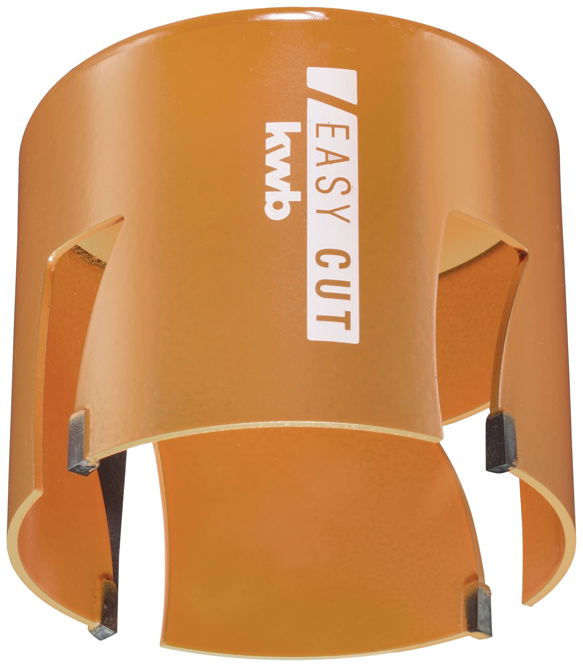 Circular saw blade with the inscription 'Easy Cut' and the 'kwb' logo, orange in colour, suitable for precise woodworking.