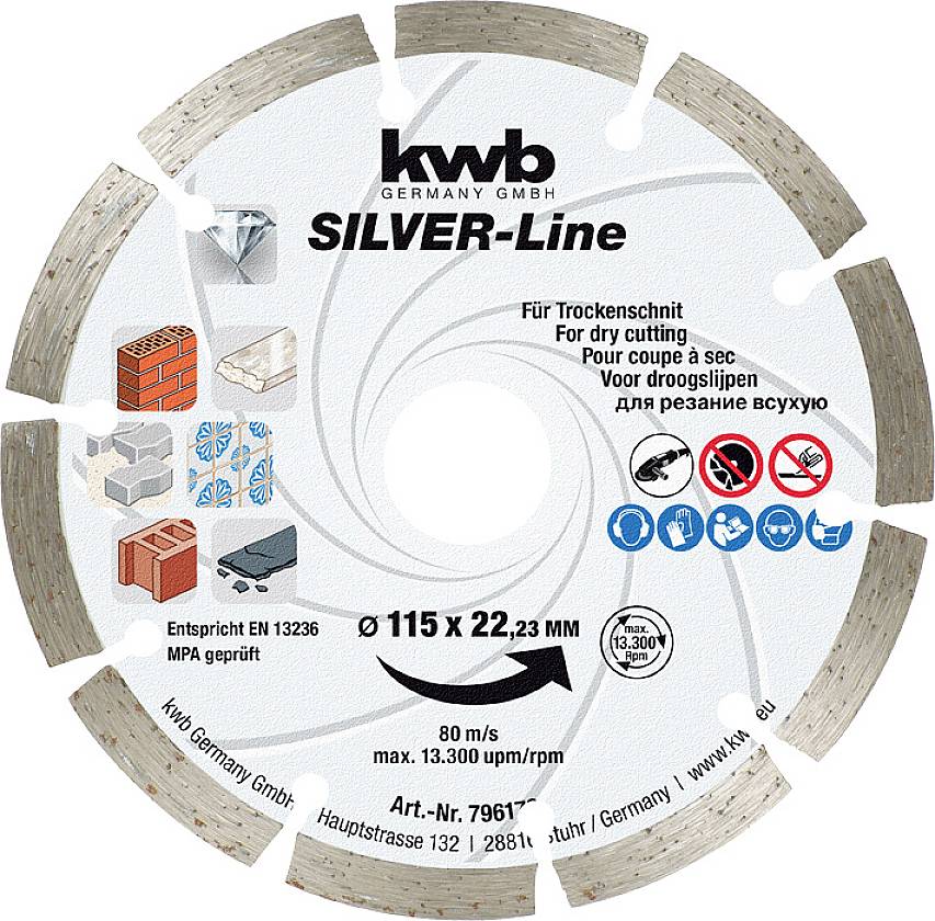 kwb 796570 Diamond cutting disc Diameter 125 mm Bore diameter 22 mm 1 pc(s)