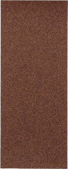 A long, rectangular piece of abrasive material in reddish-brown colour, primarily used for grinding or polishing work.