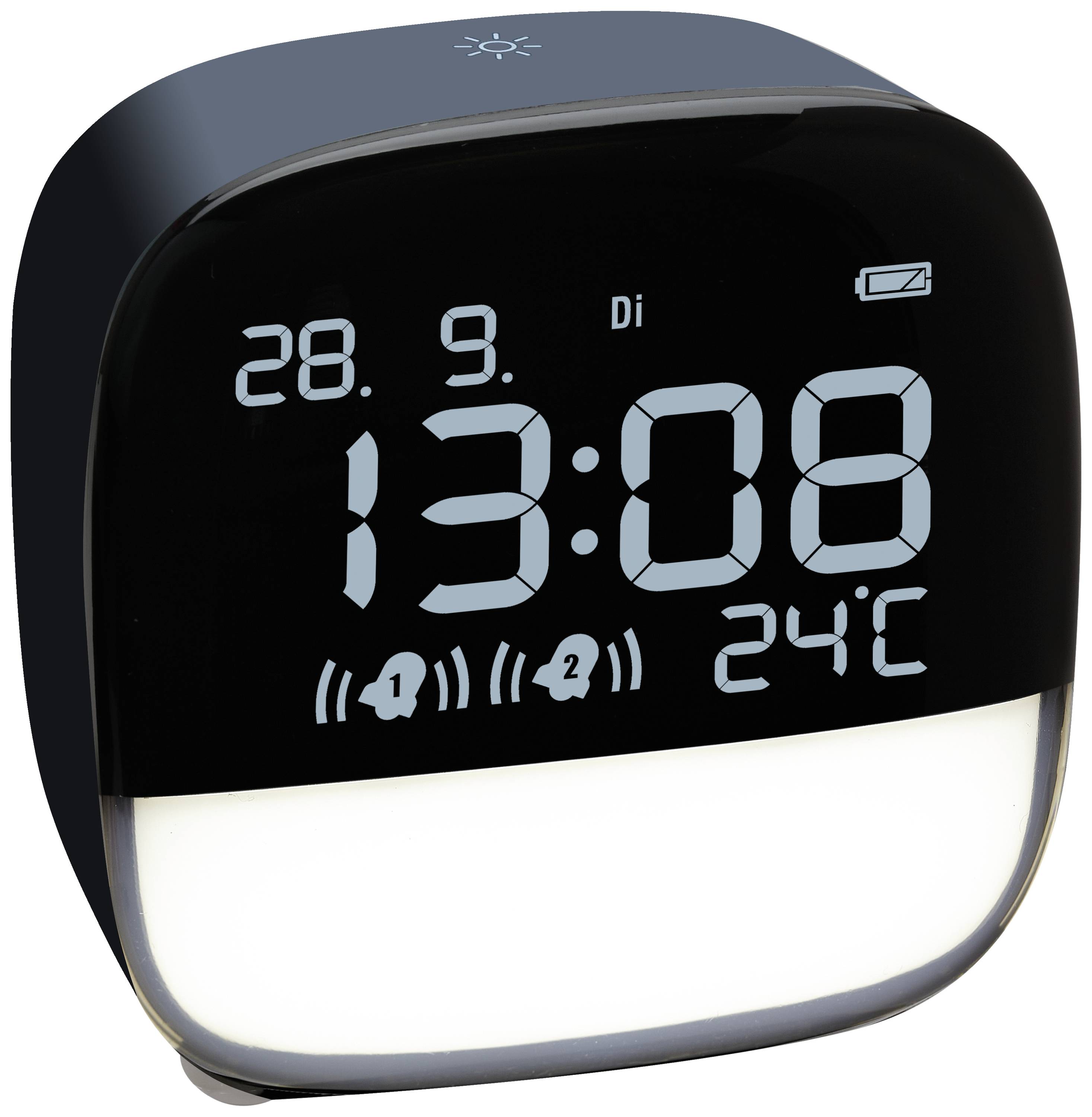 TFA Dostmann 60.2034.06 Quartz Alarm clock Night blue Alarm times 2