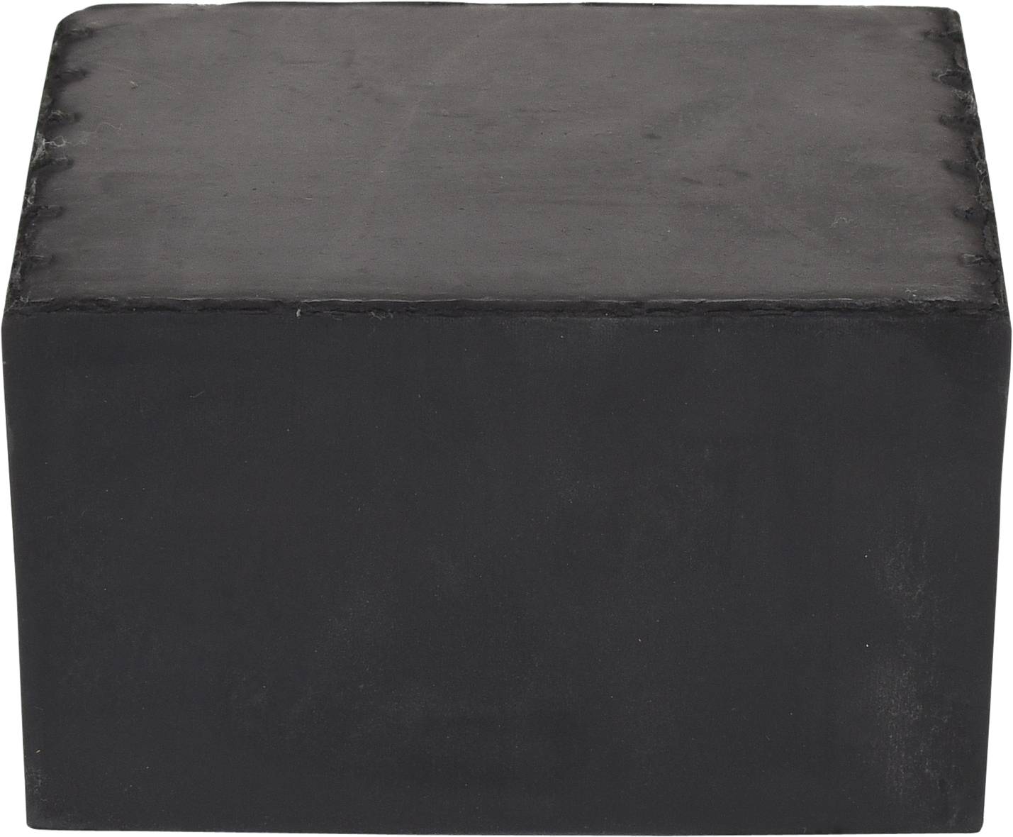 A black, rectangular block of solid material.