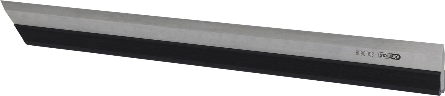A long, trapezoidal steel ruler with a bevelled edge and 'SOLA' engraving. Suitable for precise measurements.