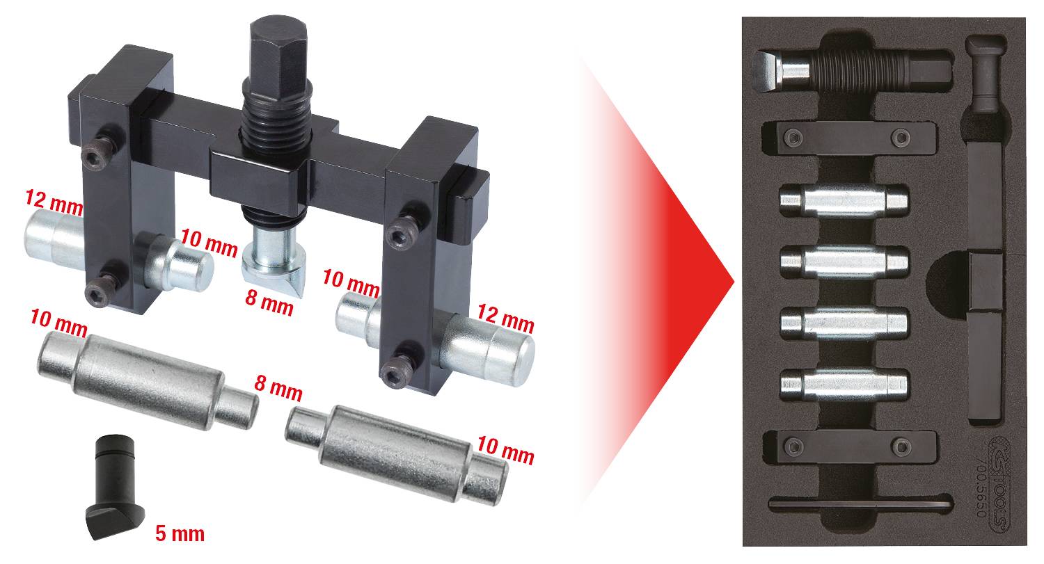 11-piece clamping drill/spreader tool set KS Tools 700.5650