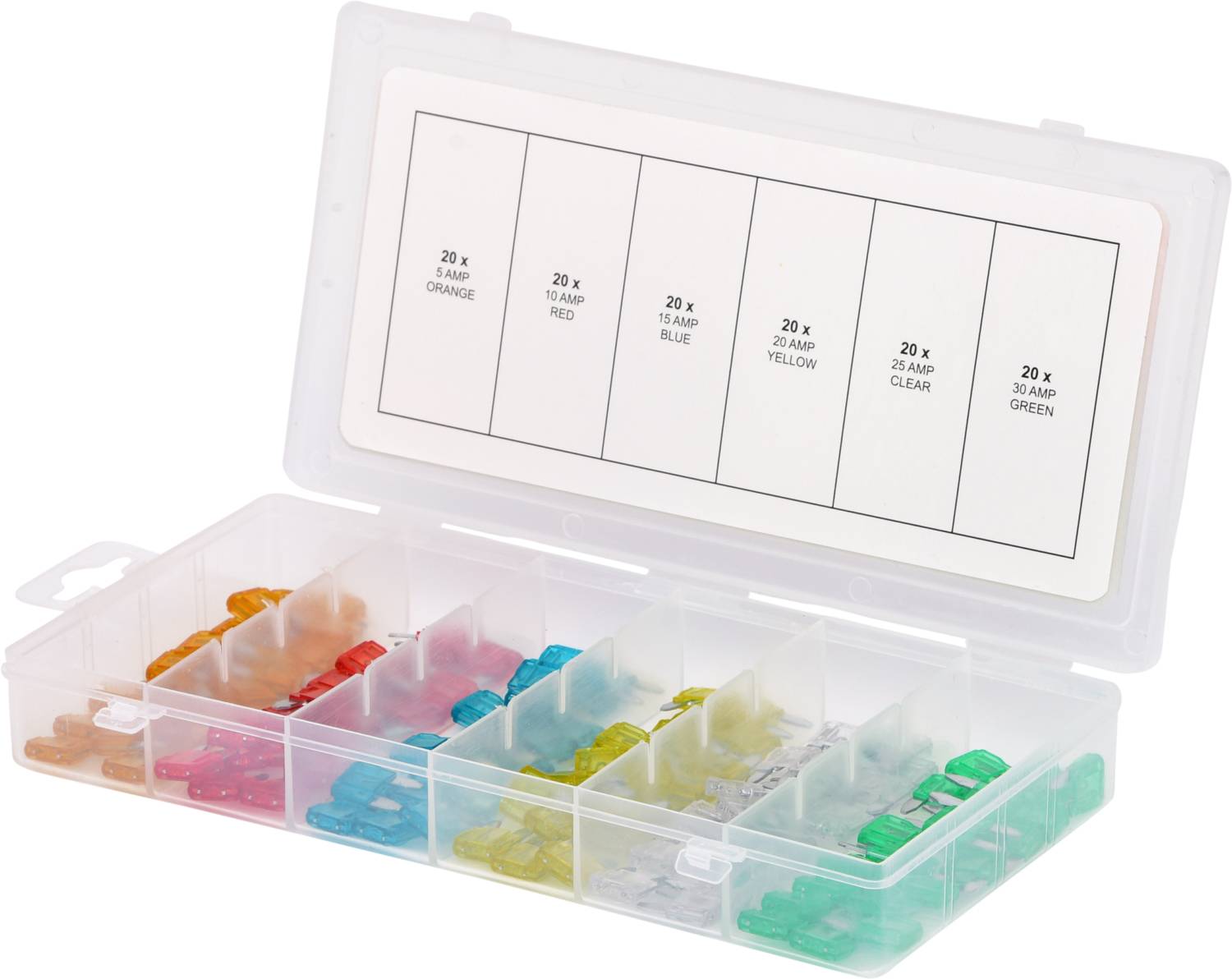 KS Tools 970.0280 970.0280 Car mini blade-type fuse 5 A, 10 A, 15 A, 20 A, 25 A, 30 A 120 Parts