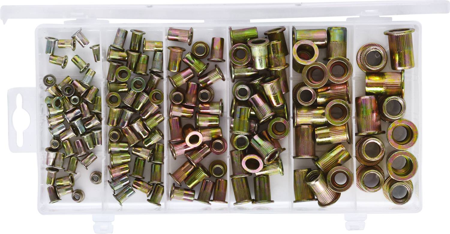 KS Tools 970.0610 Assortment of thread rivets, steel, M3x9mm-M10x21mm, 150-piece