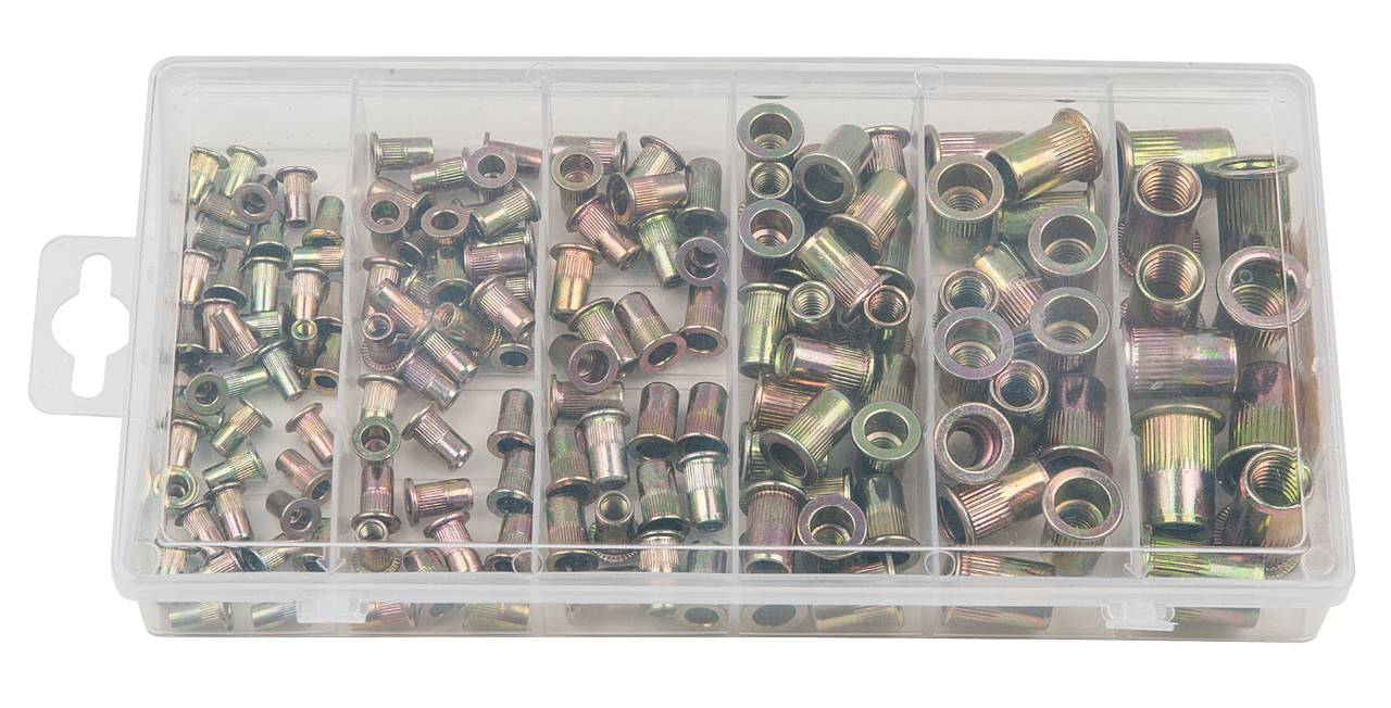 KS Tools 970.0610 Assortment of thread rivets, steel, M3x9mm-M10x21mm, 150-piece
