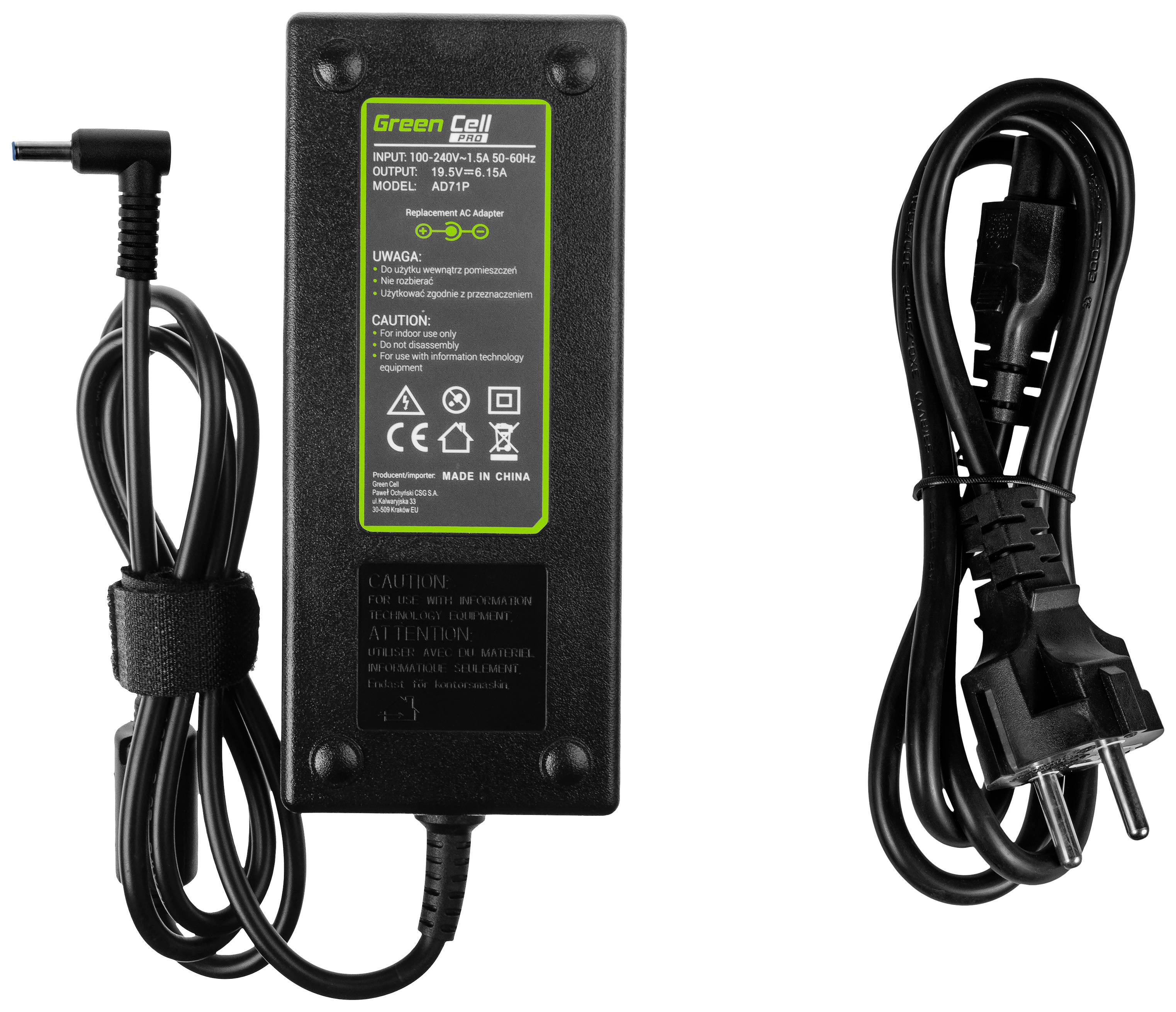 Power supply with cable, Model ADT-65, Input: 100-240V, Output: 19V, 3.42A, with EU plug, suitable for laptops.