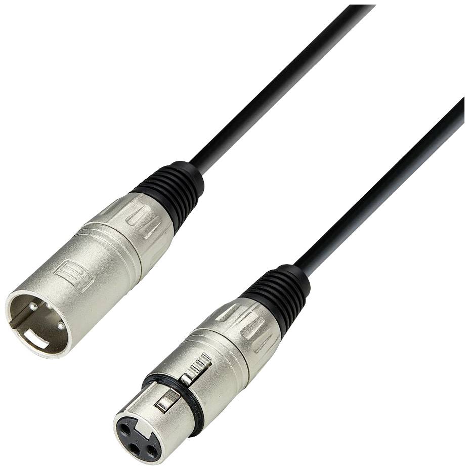 XLR cable with male and female connectors, used for professional audio equipment and microphones.