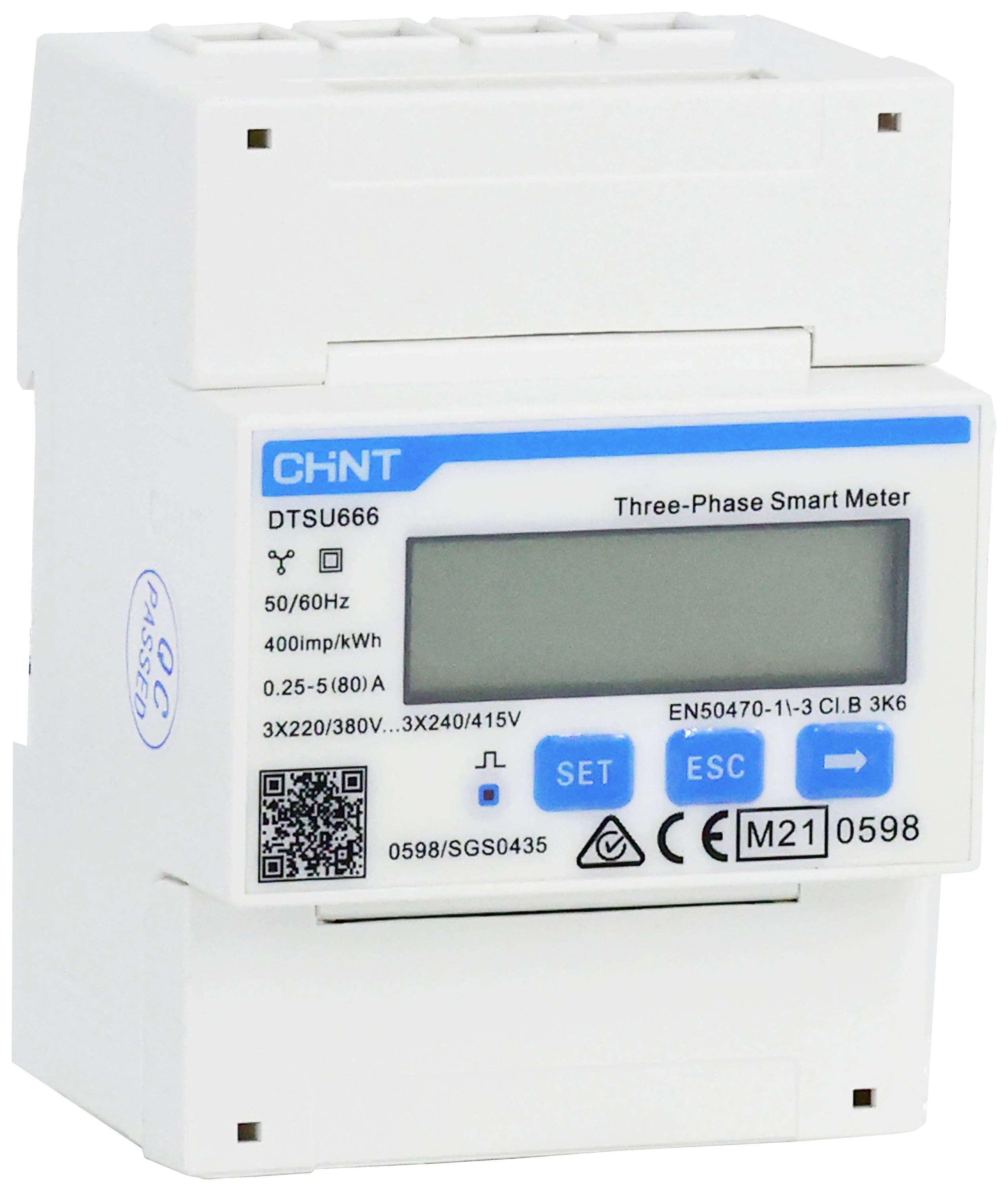 Chint G DTSU666 3×230/400V 5(80)A RS485 4PMID 313280 Electricity meter (3-phase) Digital MID-approved: Yes 1 pc(s)