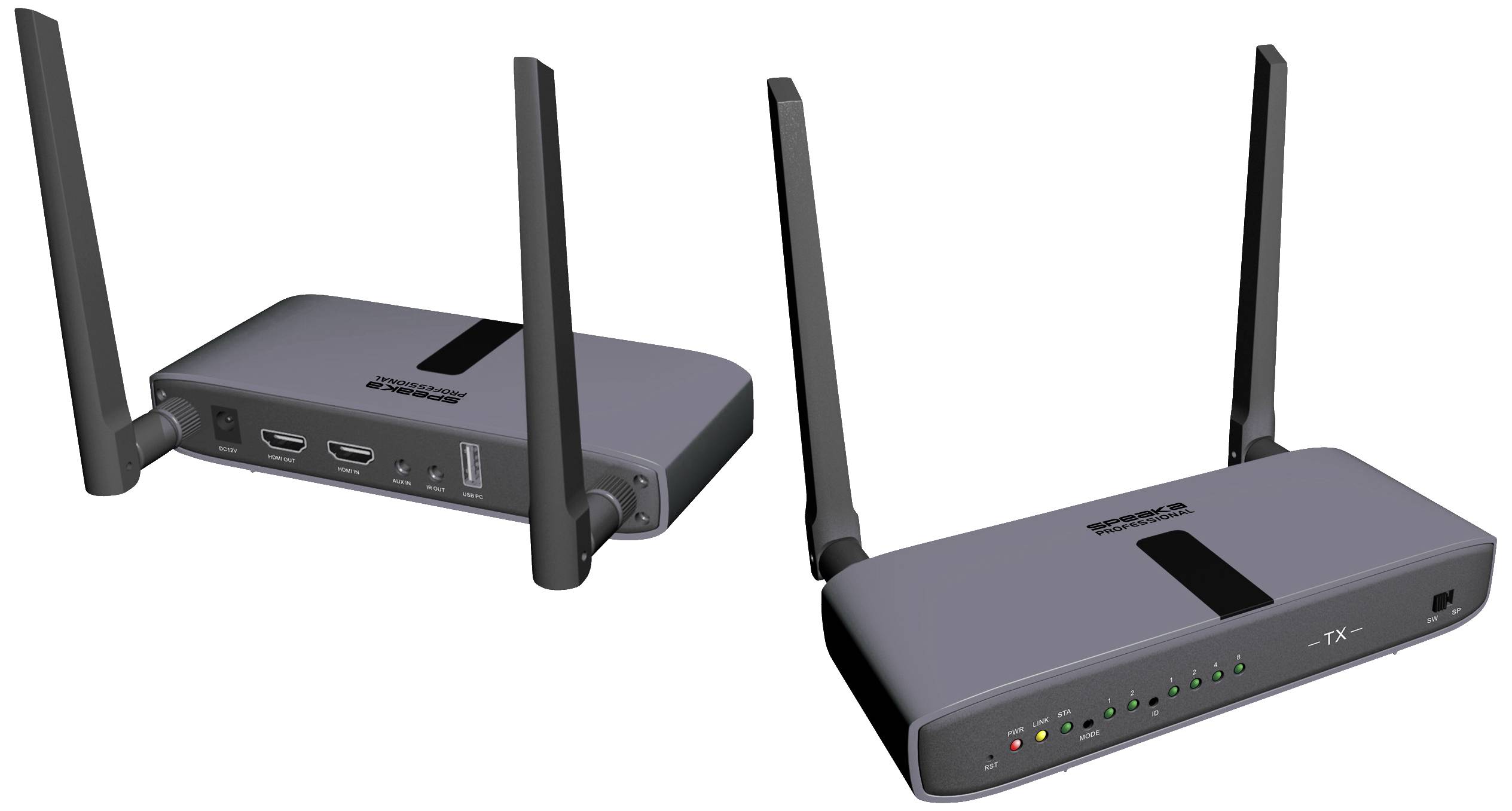 SpeaKa Professional SP-HWE-800 Wireless HDMI (set) 150 m 5 GHz 1920 x 1080 Pixel Secure wireless transmission, HDMI output