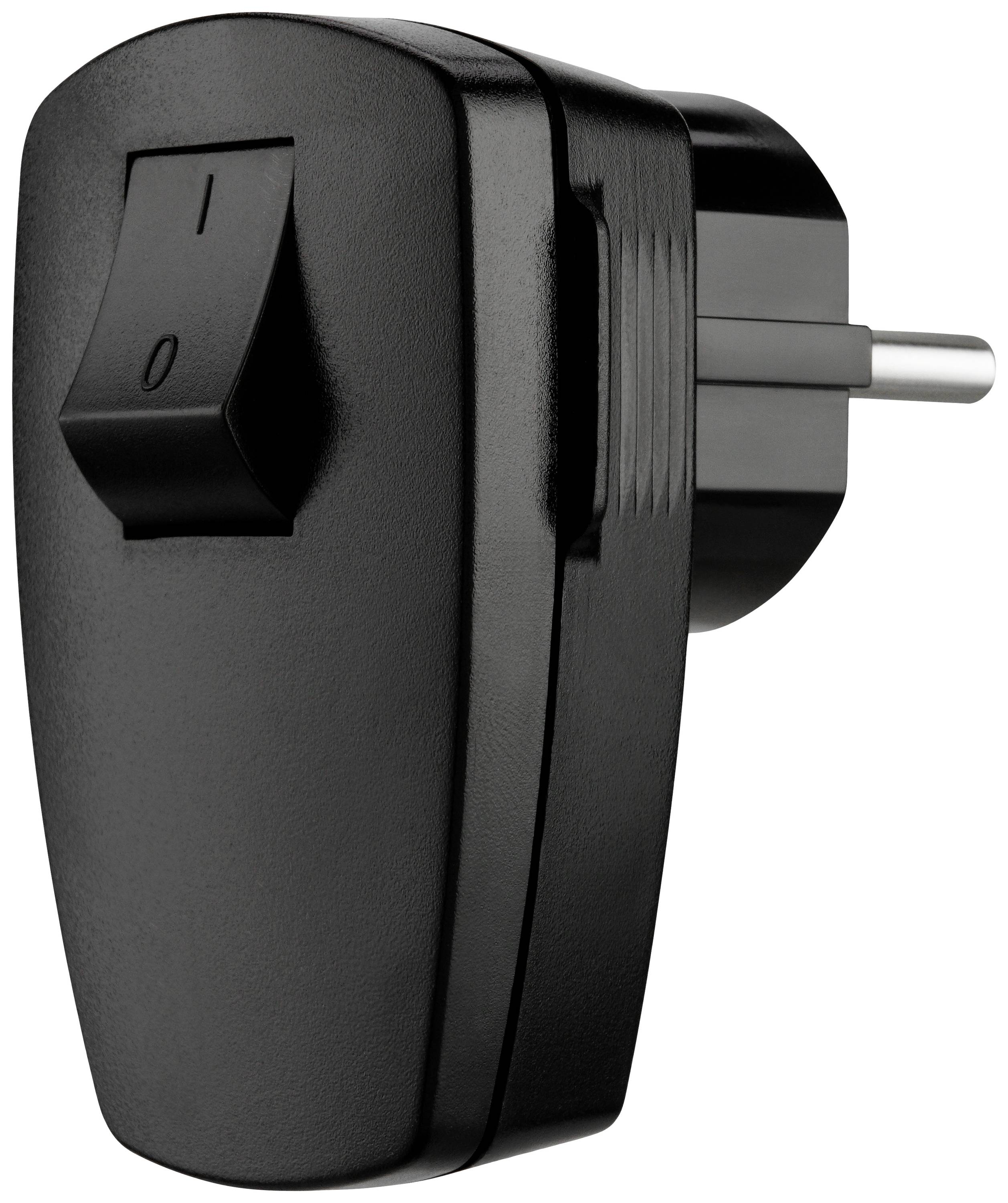 REV 0512102555 Safety plug Plastic + switch 250 V Black IP20