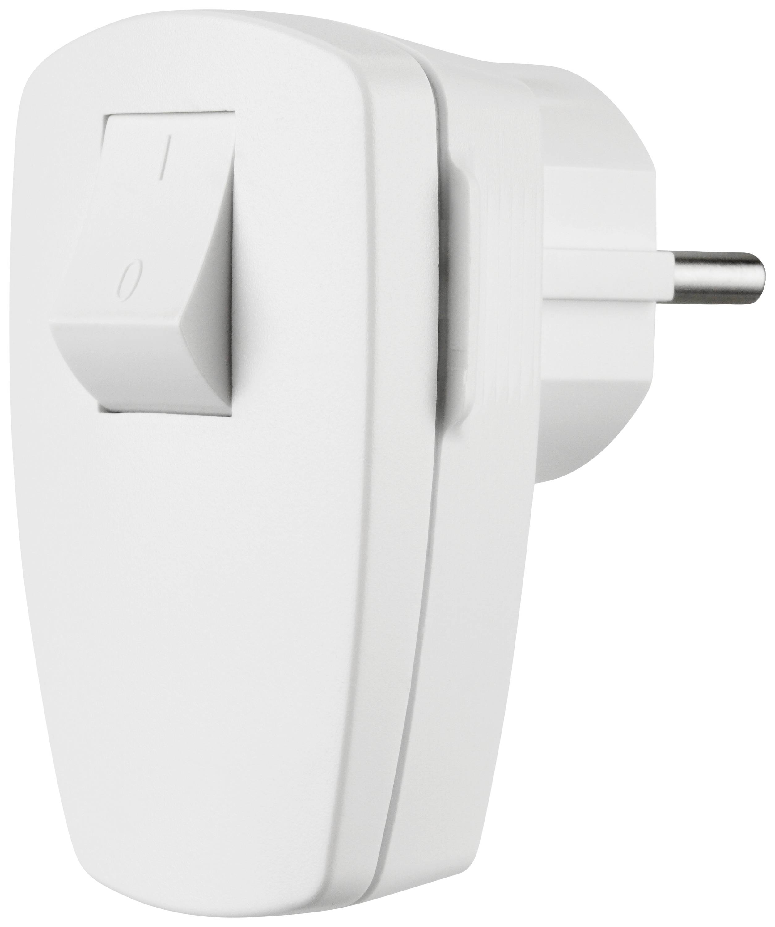REV 0512100777 Safety L-shape mains plug Plastic + switch 250 V White IP20