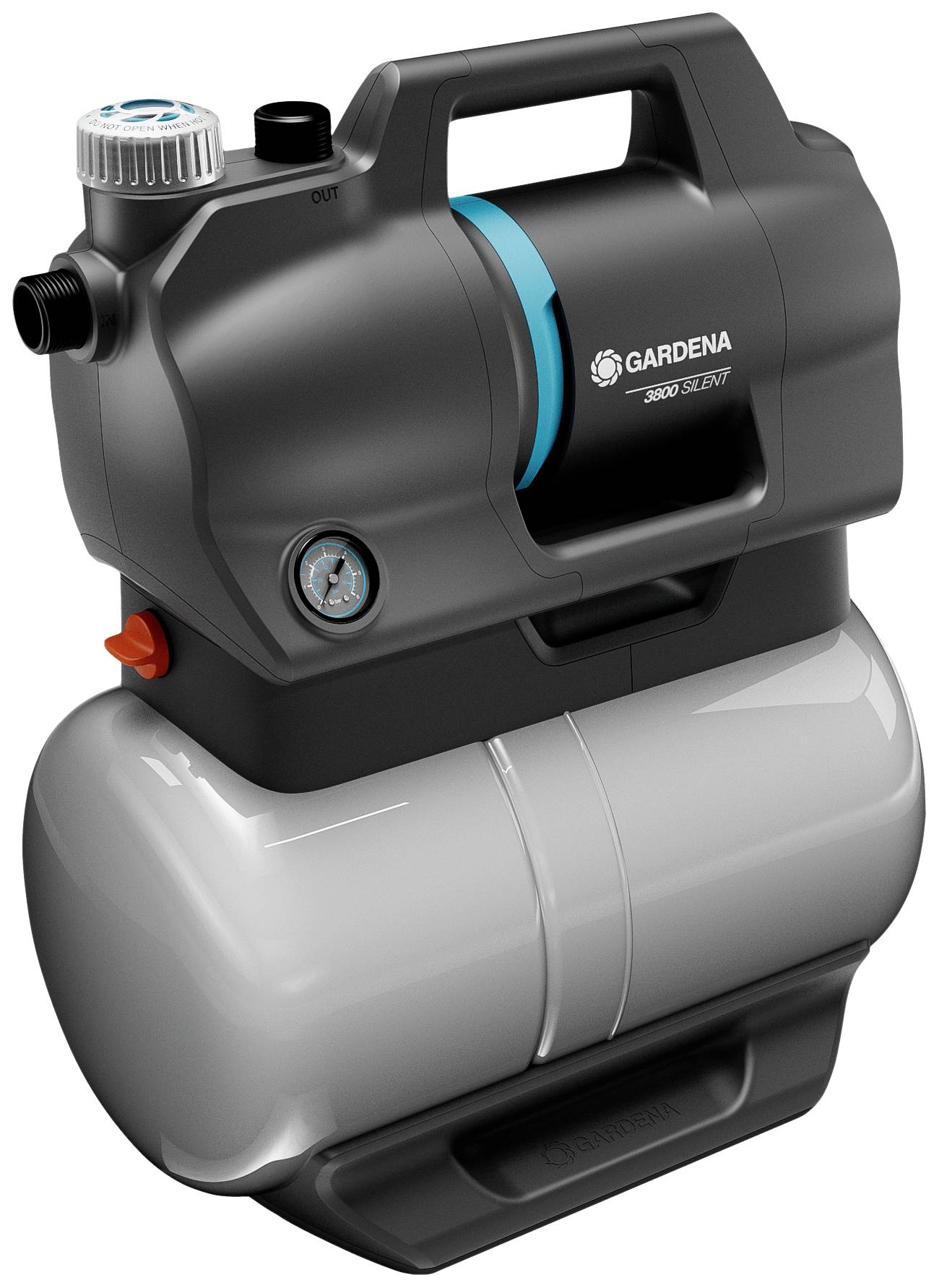 Gardena Domestic Water Pump with Integrated Pressure Tank, Model 3600/3601. Effective for Garden Irrigation and Water Supply.