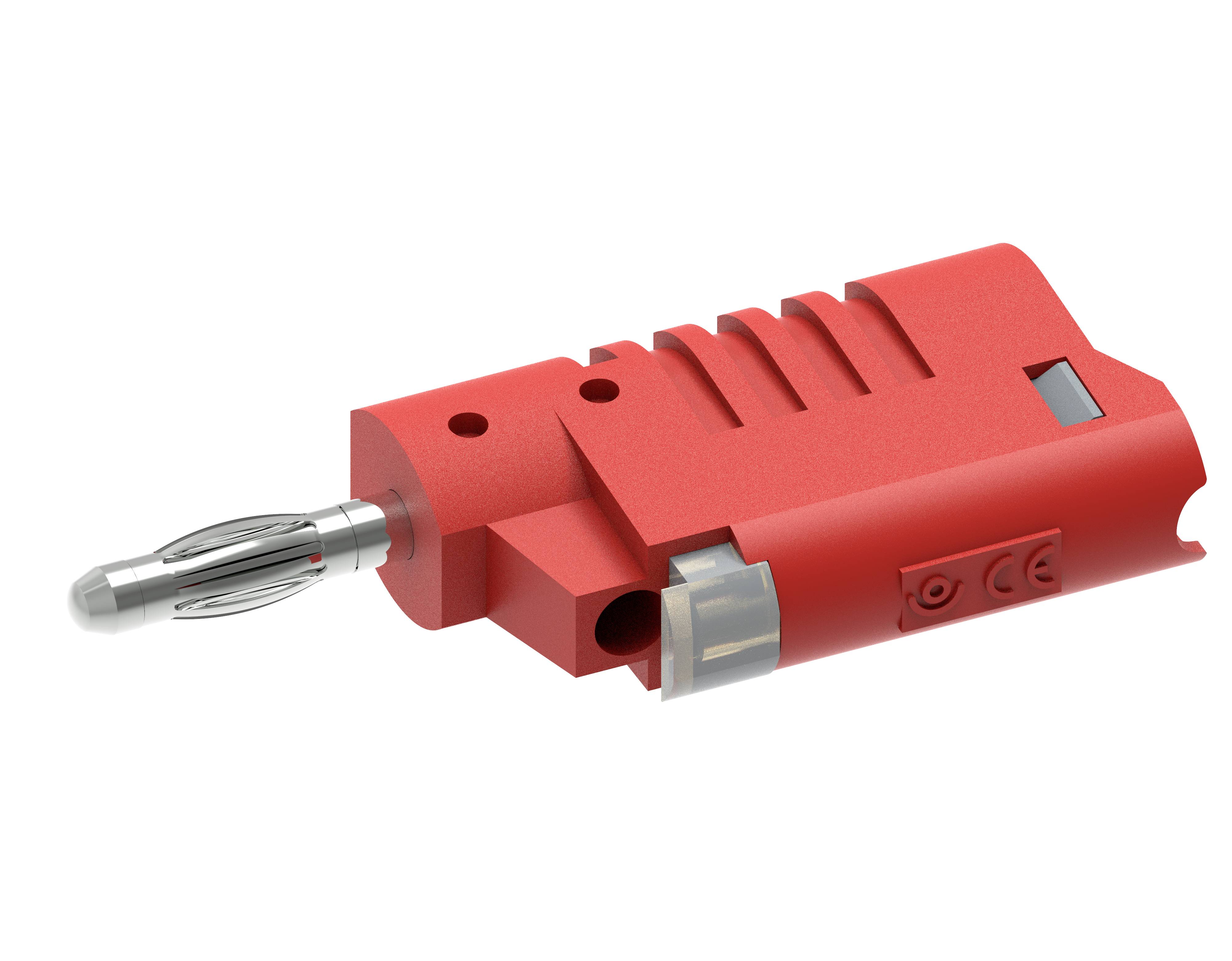 Electro PJP 1087-CD1-R Jack plug Plug, straight Pin diameter: 4 mm Red 1 pc(s)