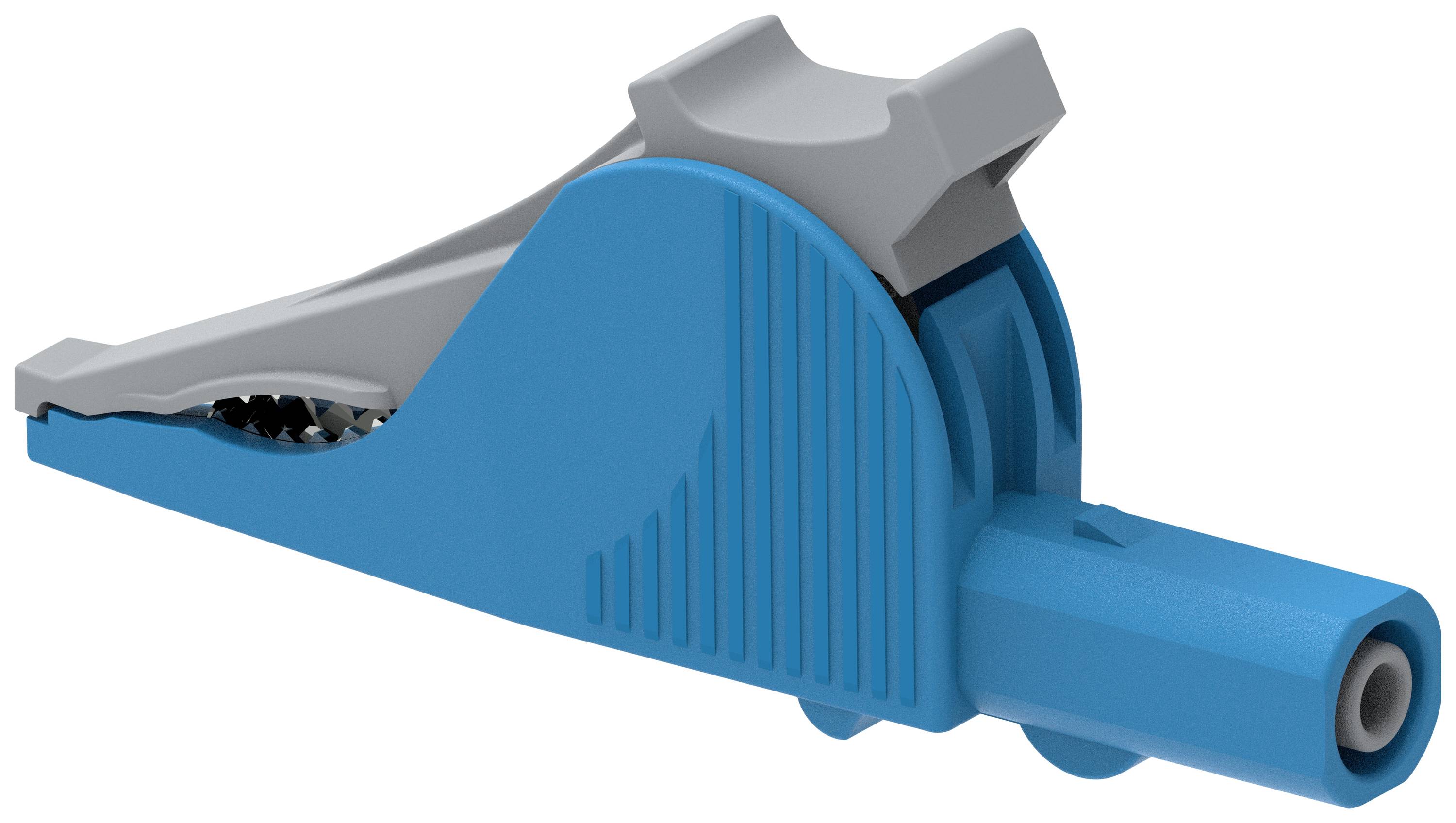 A blue coaxial cable stripper with grey cutting wheels, used for precisely stripping coaxial cables.
