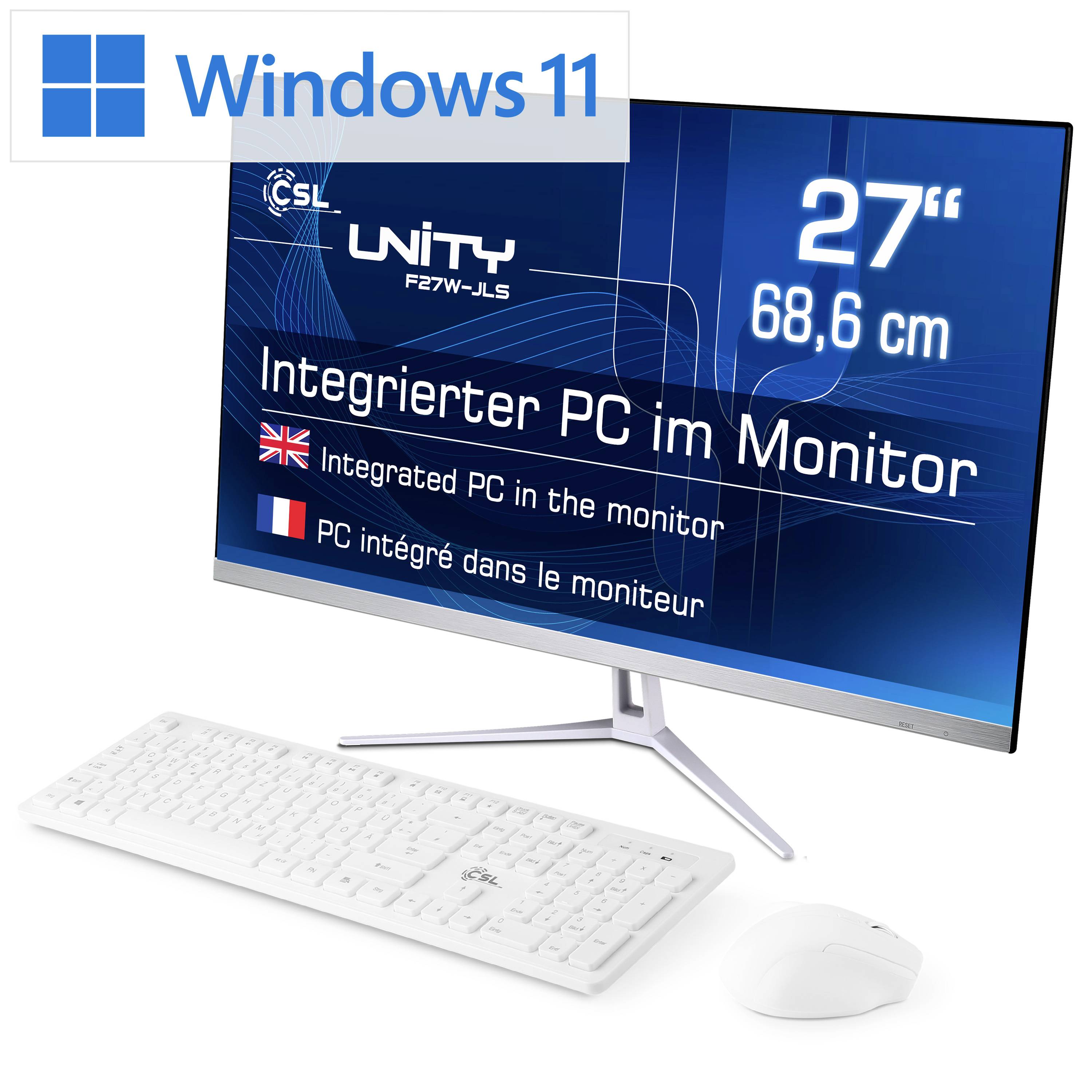 CSL Computer All-in-one PC Unity F27W-JLS 68.6 cm (27 inch) Full HDIntel® Pentium®N600016 GB RAM512 GB SSDIntelUHD graphicsWin 11