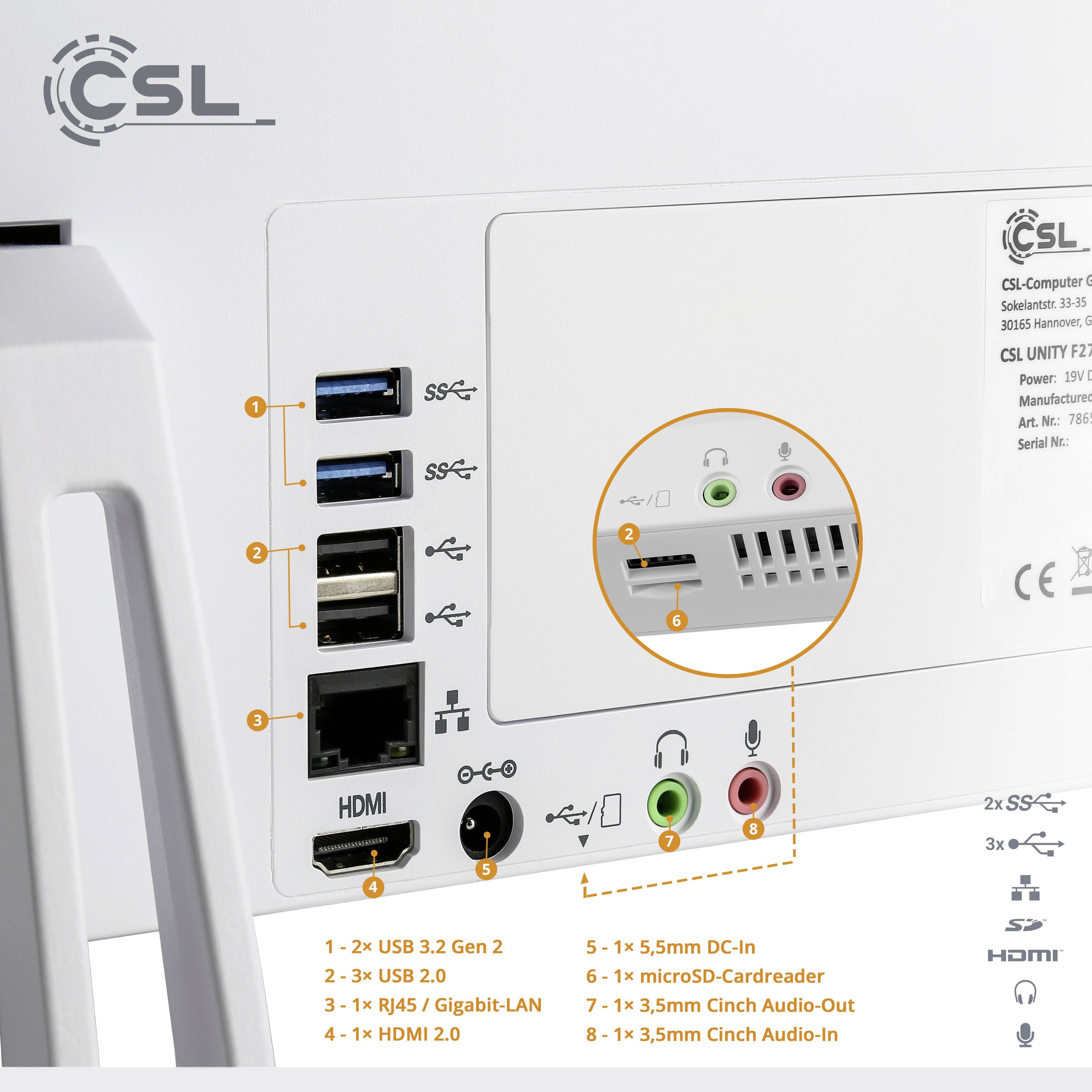 CSL Computer All-in-one PC Unity F27W-JLS 68.6 cm (27 inch) Full HDIntel® Pentium®N600016 GB RAM512 GB SSDIntelUHD graphicsWin 11