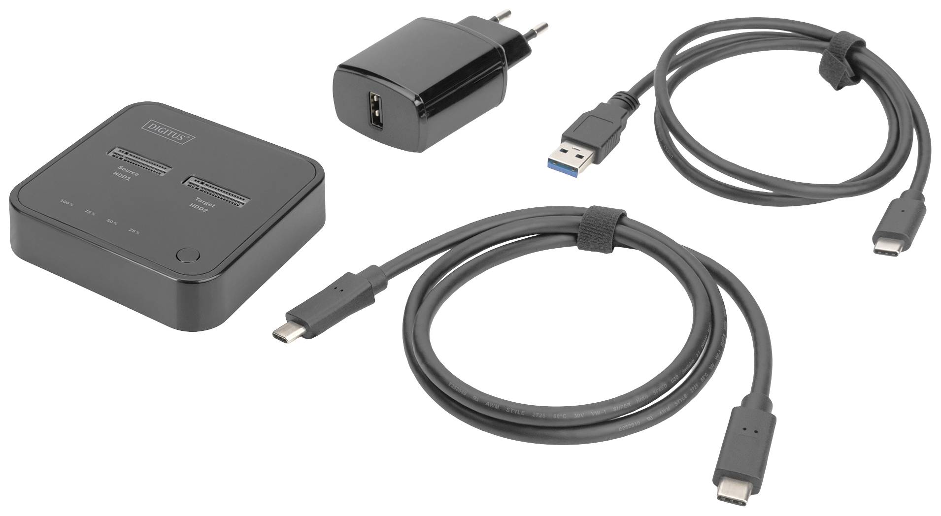 Digitus DA-71545 USB C® (USB 3.2 2nd gen) M.2 PCIe NVMe, M.2 HDD docking station Clone function