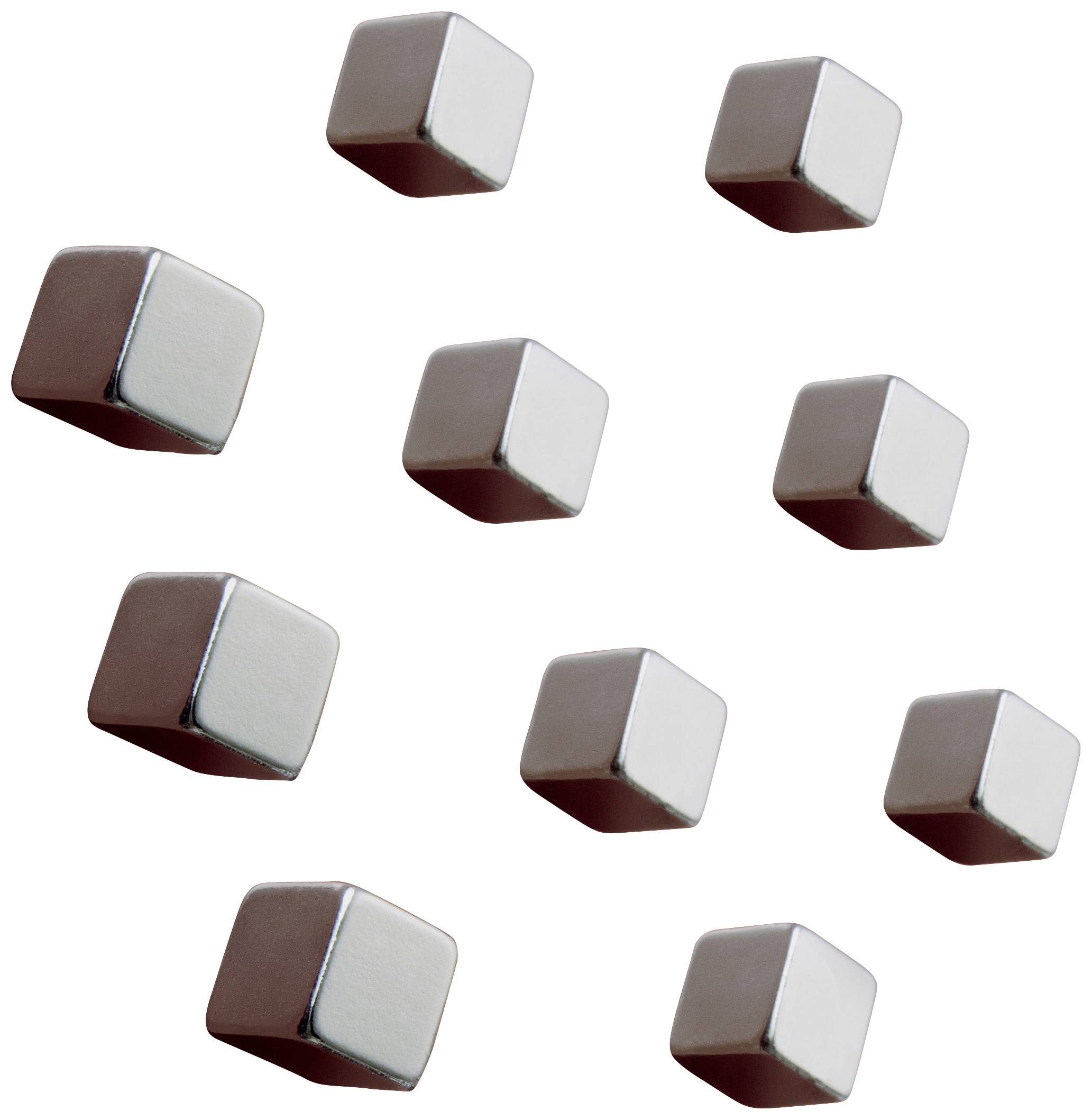 Several floating cubes, evenly distributed across a white background.