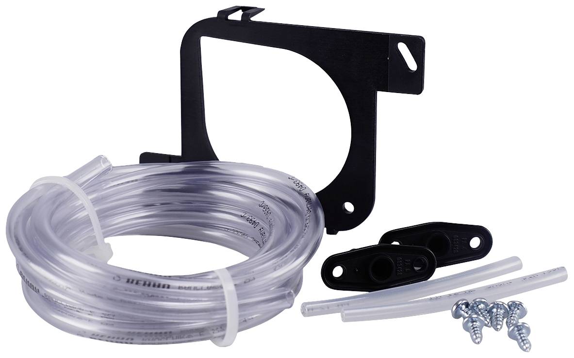 A set with a transparent tube, mounting template, and screws. Ideal for DIY use or installation projects.