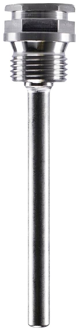 A long, metallic cylinder with threads at the top, presumably a temperature sensor or similar technical device.