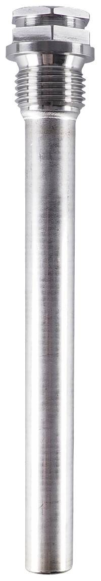 Metal shaft with a ribbed head, possibly a set screw, without any visible marking or detail.