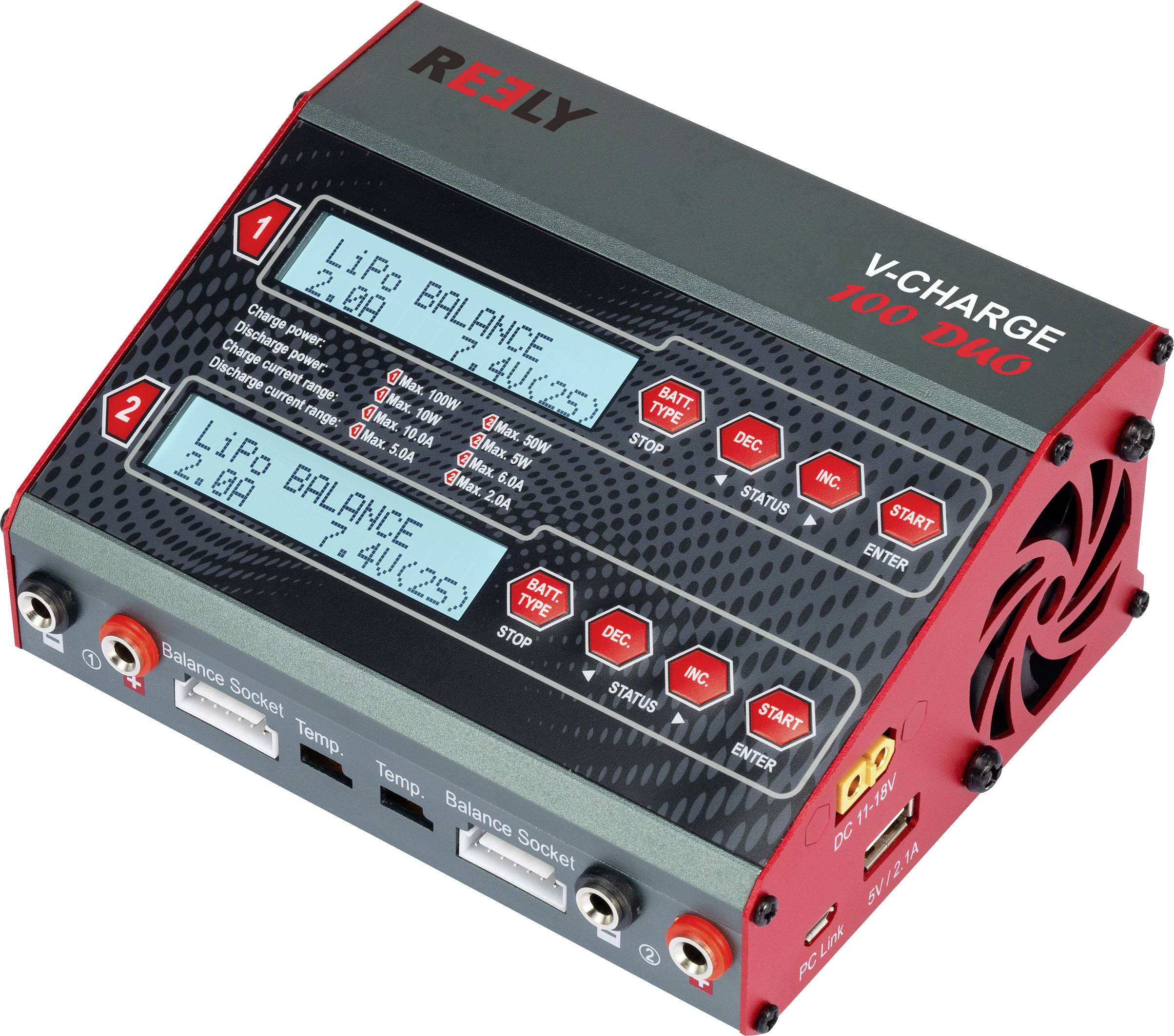 Reely V-Charge 100 Duo Scale model multifunction charger 12 V, 230 V 10 A