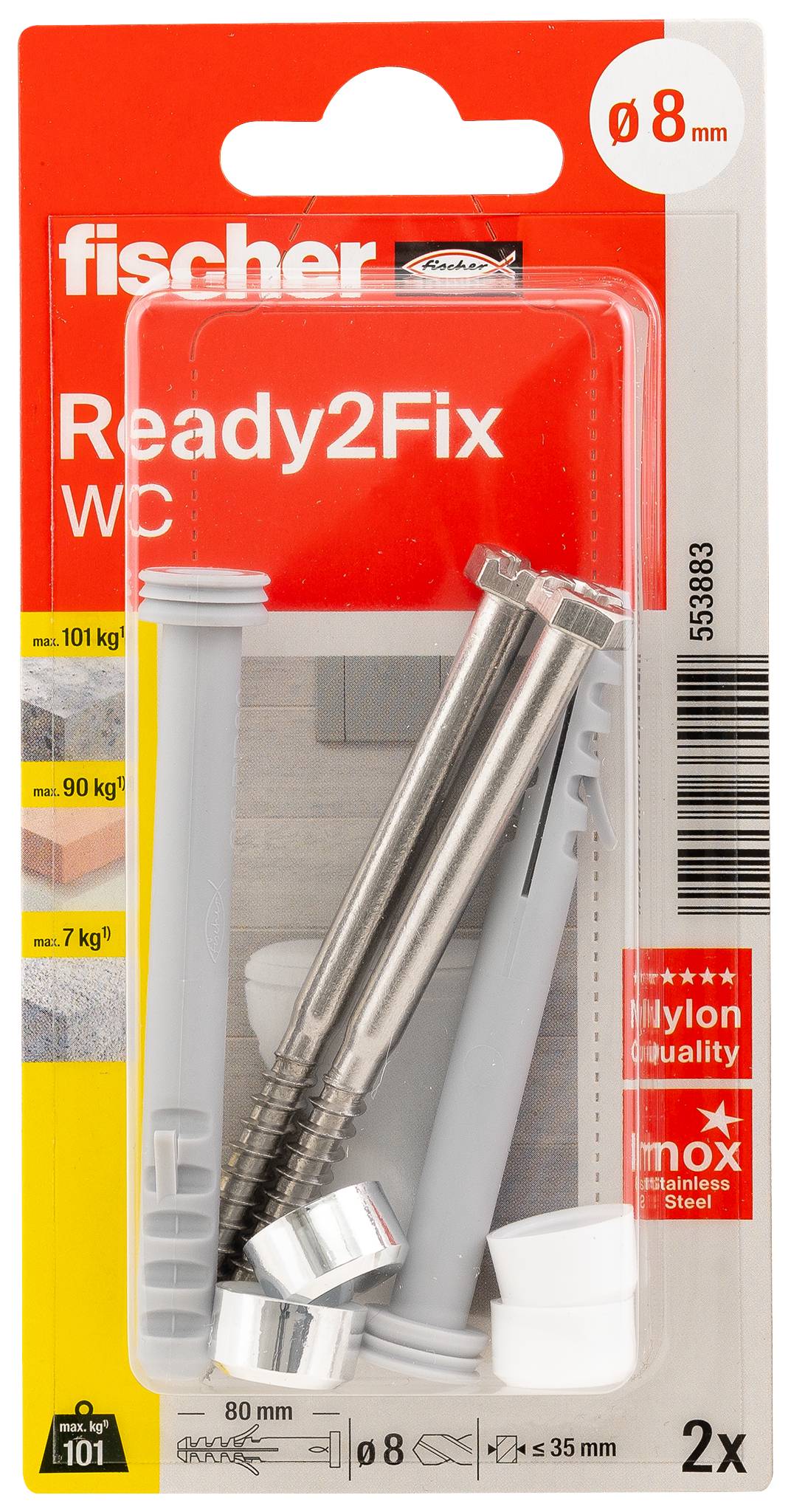 Fischer 553883 Fastener set Content 2 pc(s)