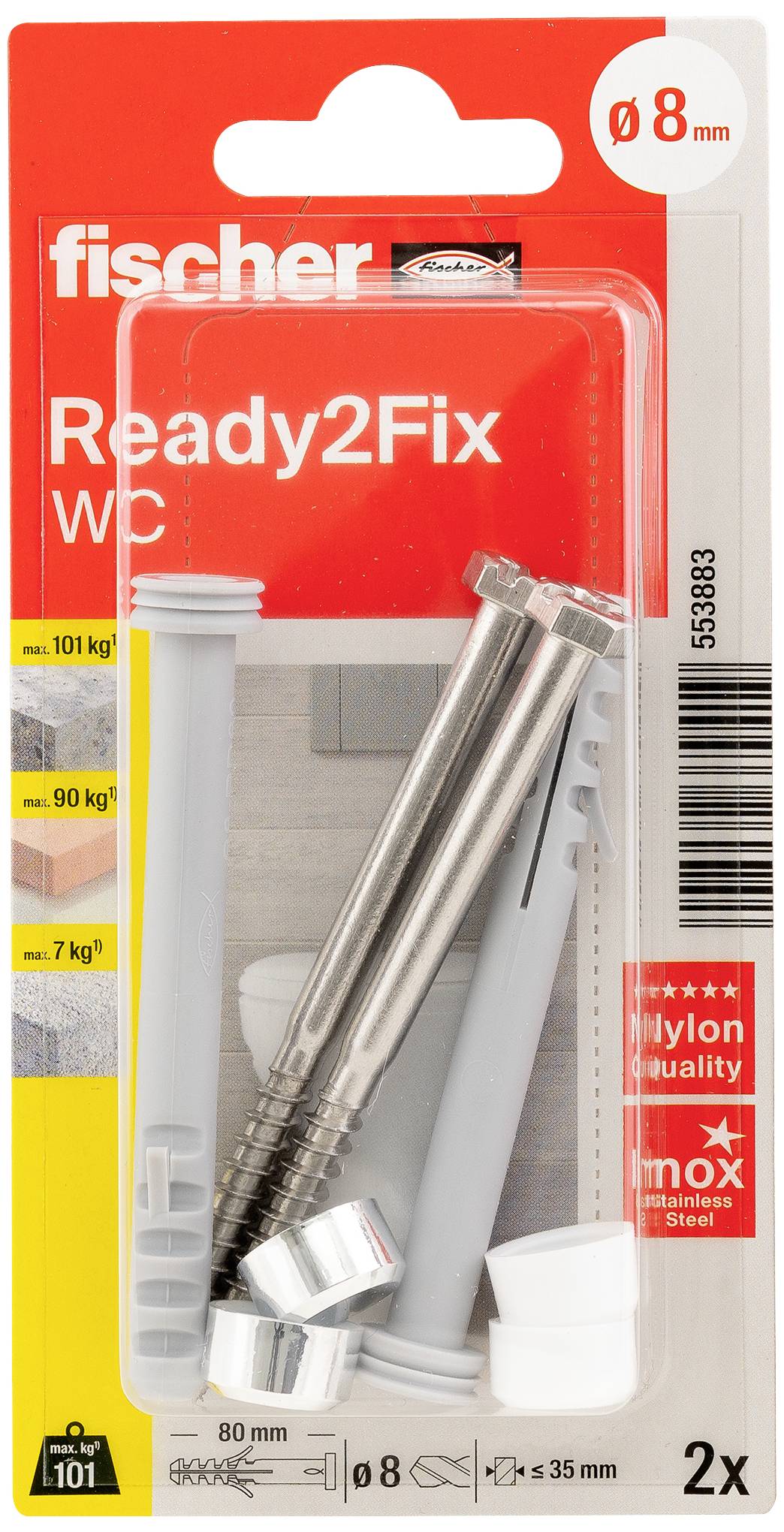 Fischer 553883 Fastener set Content 2 pc(s)
