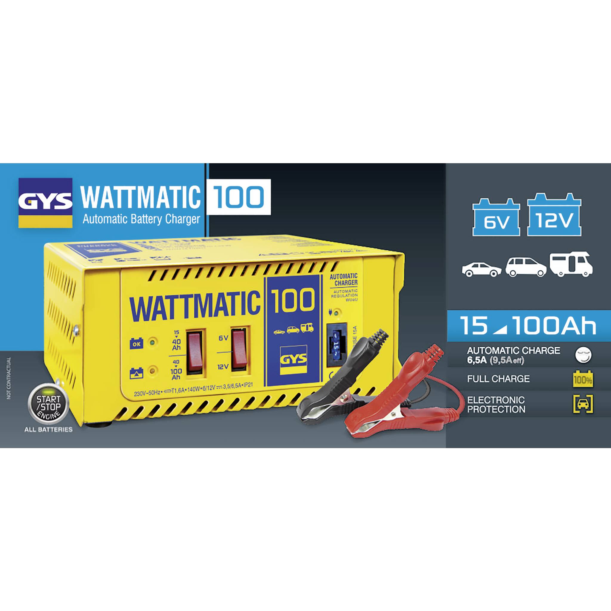 GYS Wattmatic 100 024823 Charger 6 V, 12 V 3.5 A 6.5 A