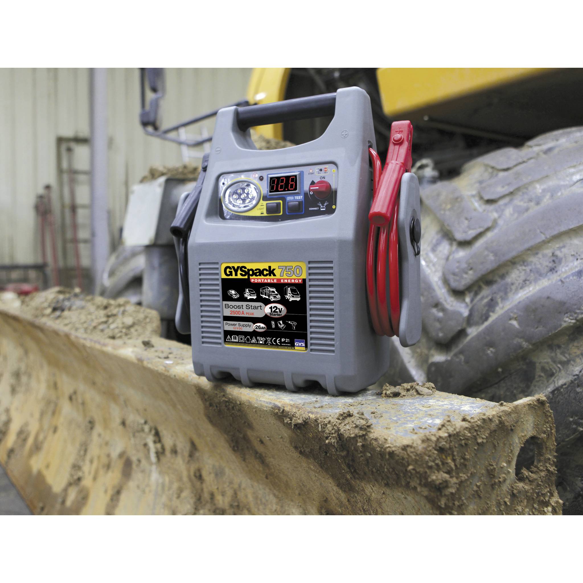 GYS Quick start system Gyspack 750 026179 Jump start current (12 V)=750 A Work light, 230 V transformer, Polarity and circuit