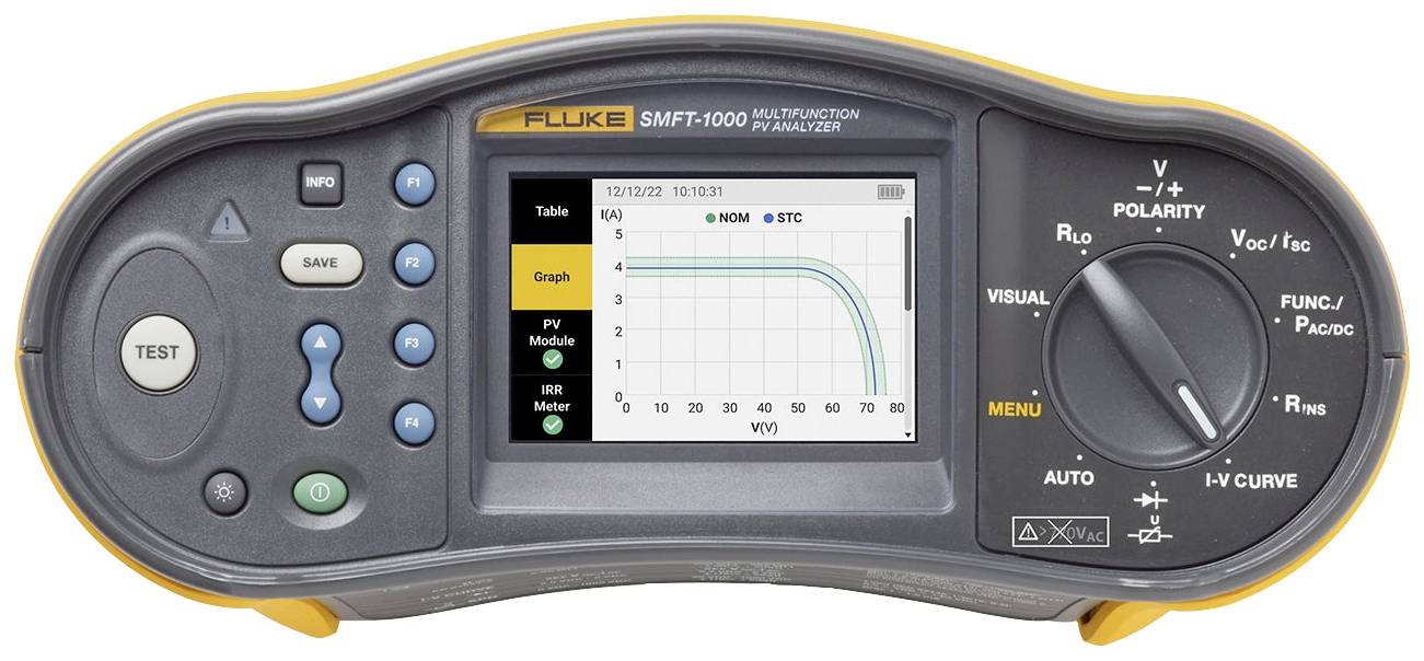 Multi-functional Photovoltaic Analyser with Digital Display Showing PV Curve. Functions: Test, Visual, Auto, I-V Curve.