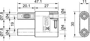 Stäubli SKS2-4N-19 Connector Grey Pin diameter: 4 mm Dot pitch: 19 mm 1 pc(s)