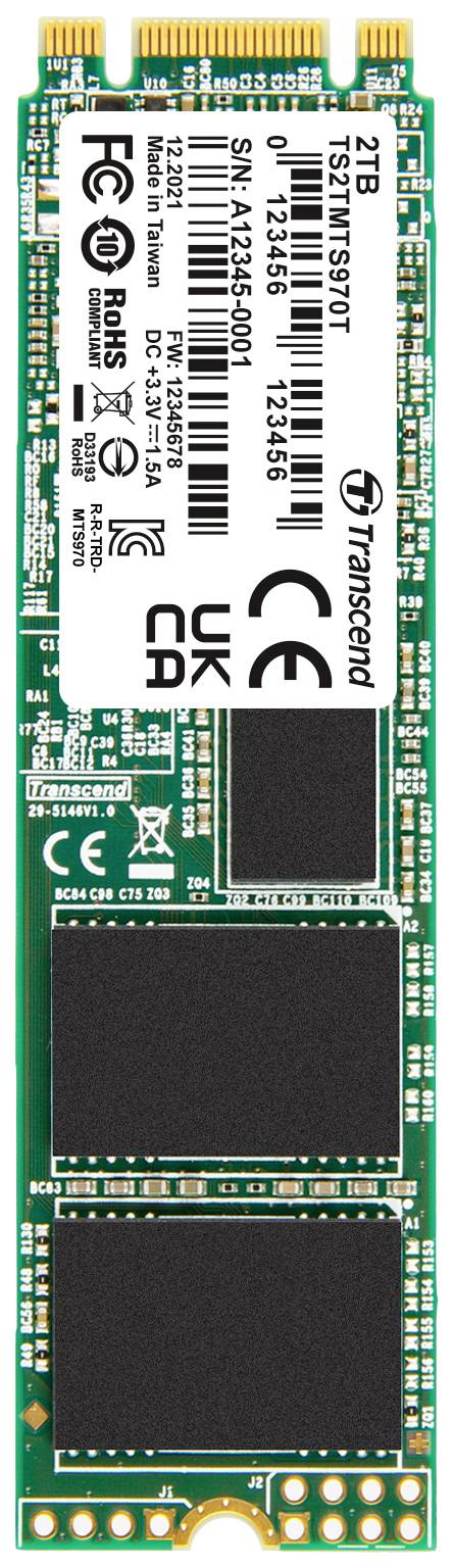 Transcend MTS970T 2 TB SATA M.2 internal SSD 2280 SATA III Industrial TS2TMTS970T