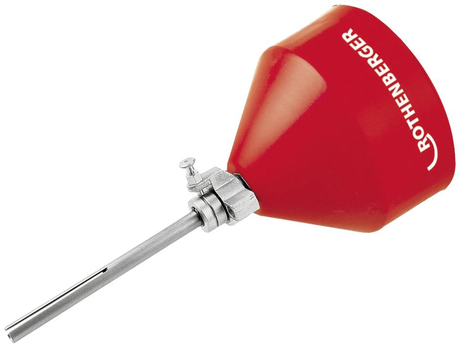 Ein roter Rotenberger Brenneraufsatz mit einer silbernen Metallstange. Hauptsächlich für Lötarbeiten verwendet.