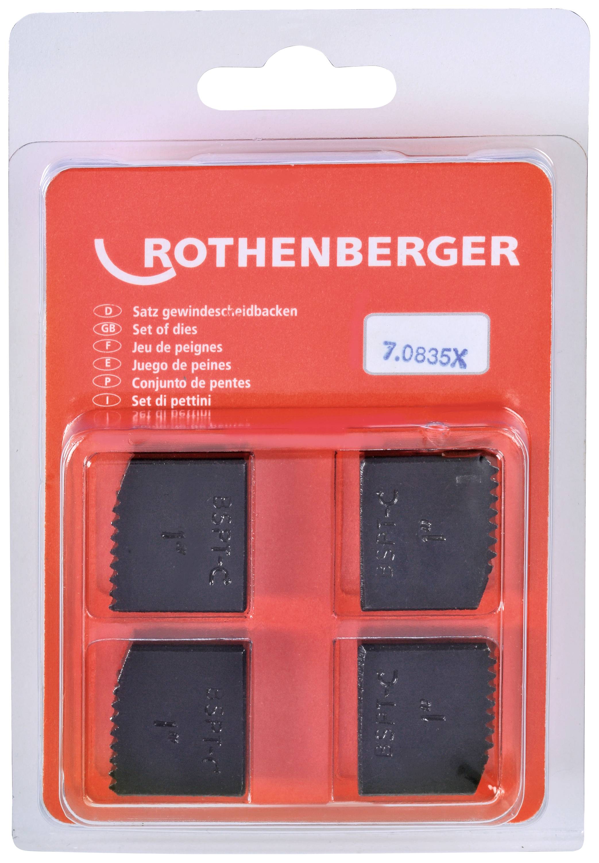 Rothenberger SC cutting jaws BSPT R 1", 4pcs 070835X