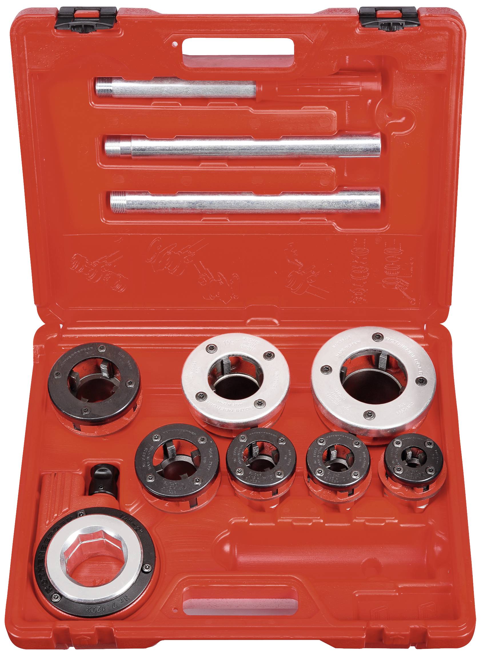 Rothenberger SUPER Cut-Set, BSPT R, 3/8-2" in case 070891X